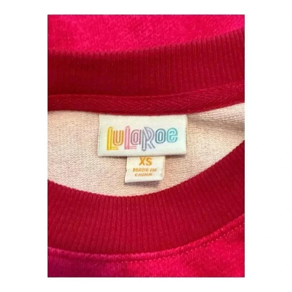 Lularoe Women's XS Pink Hannah Crewneck Sweatshirt Breast Cancer Awareness - Picture 4 of 7